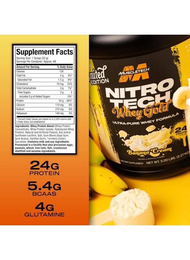 MuscleTech Nitro Tech Whey Gold, Banana Cream, 5 LB Limited Edition - Image 3