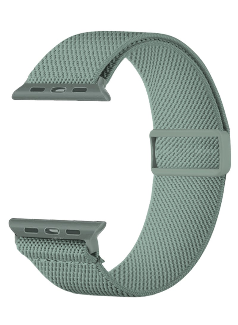 MARGOUN Magnetic Clasp Band for Apple Watch 49mm 45mm 44mm 42mm (Series 1-3), Nylon Elastic Stretchy Strap Compatible with iWatch Series Ultra 10-1 - grey - Image 1