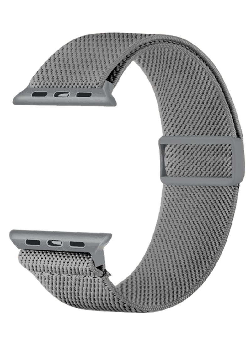 MARGOUN Magnetic Clasp Band for Apple Watch 49mm 45mm 44mm 42mm (Series 1-3), Nylon Elastic Stretchy Strap Compatible with iWatch Series Ultra 10-1 - Charcoal Grey - Image 1