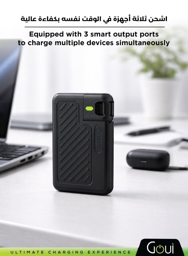 جوي باور بانك سينقي ميني 10 بلس | سعة 10000 ملّي أمبير | شحن سريع PD بقوة 20 واط | 3 منافذ إخراج ( 2xType-C و 1 USB-A) | مدمج وخفيف الوزن | متوافق مع جي تاق - Image 5