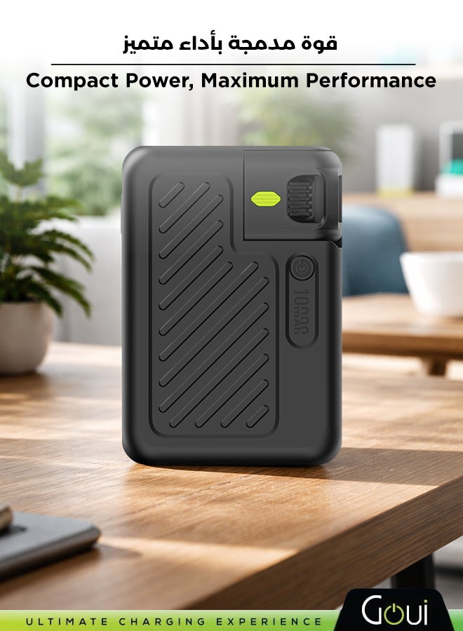 جوي باور بانك سينقي ميني 10 بلس | سعة 10000 ملّي أمبير | شحن سريع PD بقوة 20 واط | 3 منافذ إخراج ( 2xType-C و 1 USB-A) | مدمج وخفيف الوزن | متوافق مع جي تاق - Image 4