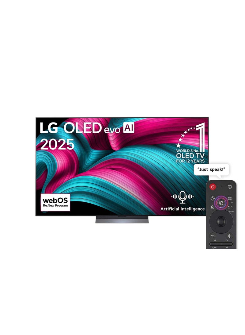LG 55 inch OLED EVO 4K Smart TV AI 144Hz OLED55C56LA black - Image 1