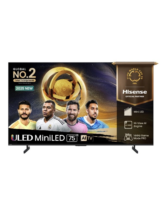 Hisense 75 inch Mini LED 4K Smart TV 144Hz 75U7Q black 
