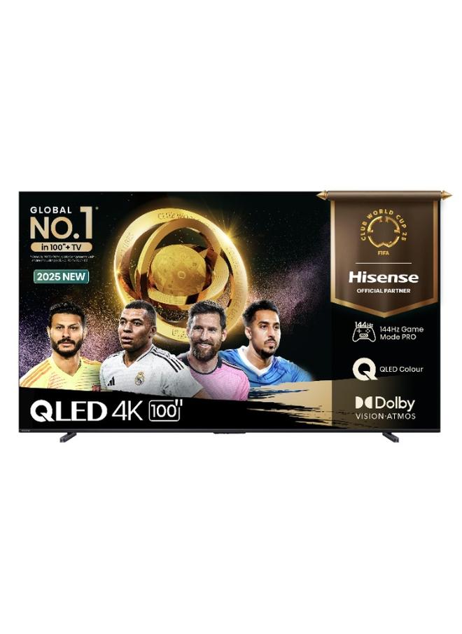 تلفاز ذكي QLED 4K بحجم 100 بوصة بتردد 144 هرتز