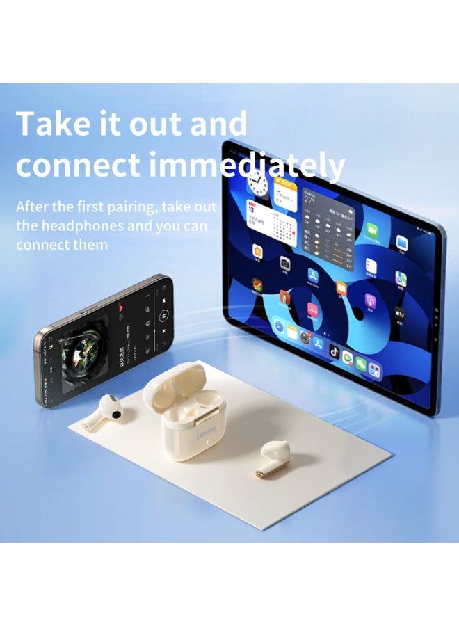 Lenovo TA100 Fashion Earbuds, Wireless Bluetooth 5.4 Earphone, Fine-grained Meets Futuristic, iOS & Android Black - Image 5