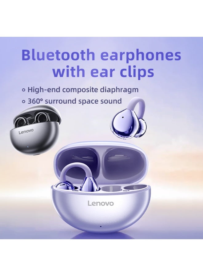 Lenovo T410 Wireless Earphones, Bluetooth Earbuds, Futuristic Aesthetic Design, Feather-Like Wearing, Open-Ear Listening, Long Battery Life, iOS And Android Grey  - Image 3