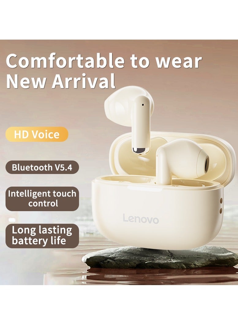 Lenovo EA110 TWS bluetooth 5.4 Earphone Wireless Earbuds 24H battery life Noise Reduction Type-C Moon Rock White - Image 2