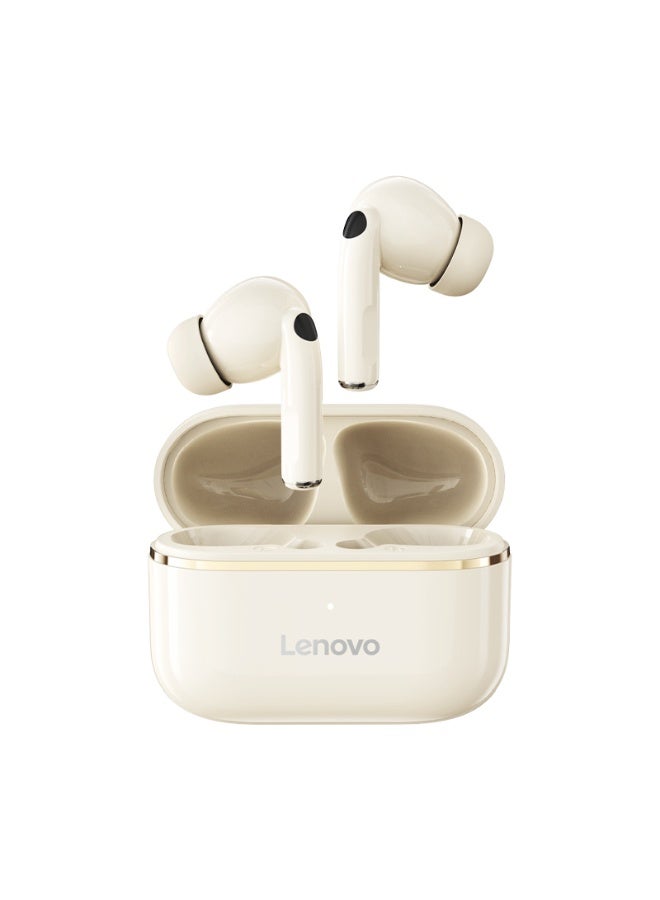 Lenovo EA230 In-Ear Wireless Earbuds, Bluetooth Headphones, Active Noise Cancellation, USB-C Charging，13mm Drivers , 24H Playtime, Wireless Earbuds With Replacement Eartips Moon Rock White - Image 1