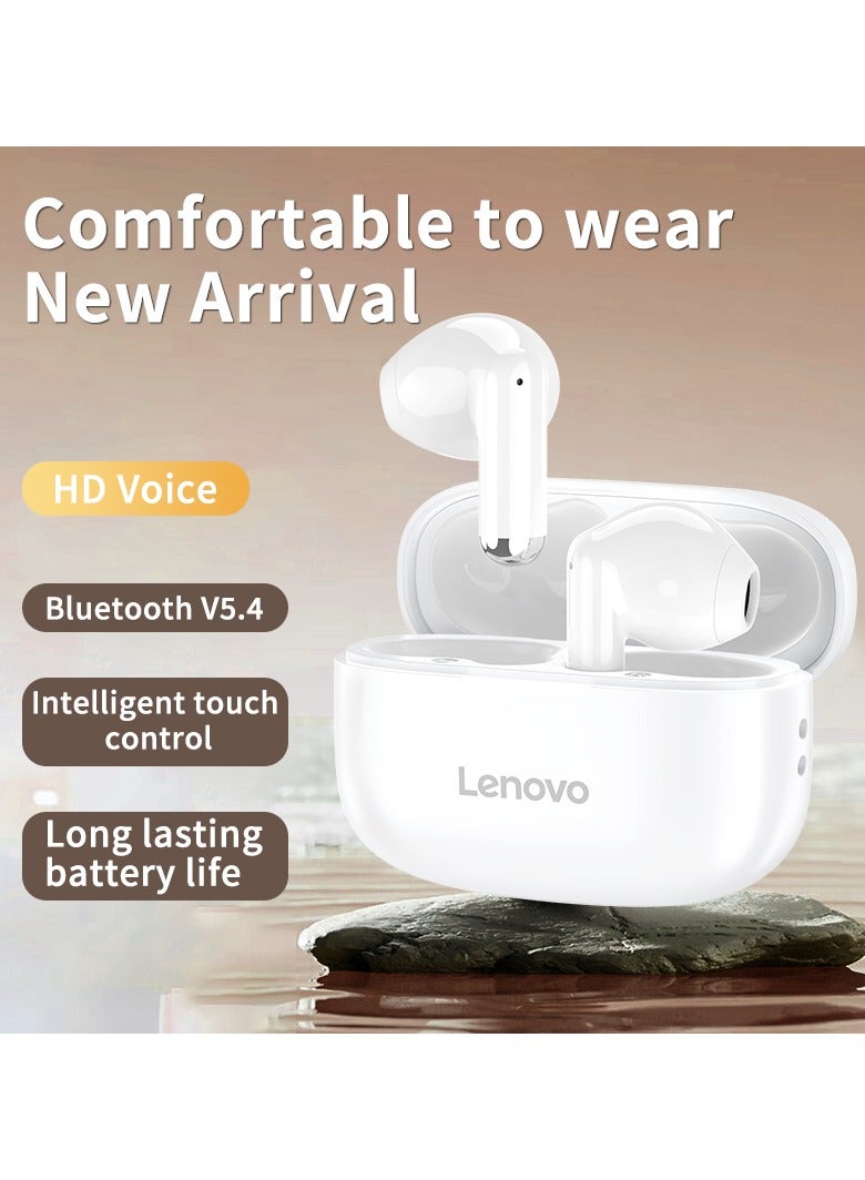 Lenovo EA110 TWS bluetooth 5.4 Earphone Wireless Earbuds 24H battery life Noise Reduction Type-C White White - Image 2