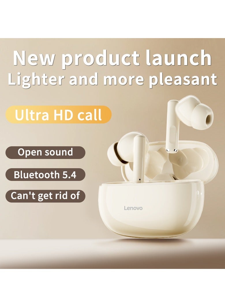 Lenovo TA210 In-Ear Wireless Earbuds, Bluetooth 5.4 Headphones, Active Noise Cancellation, USB-C Charging，13mm Drivers , Wireless Earbuds With Replacement Eartips Moon Rock White - Image 3