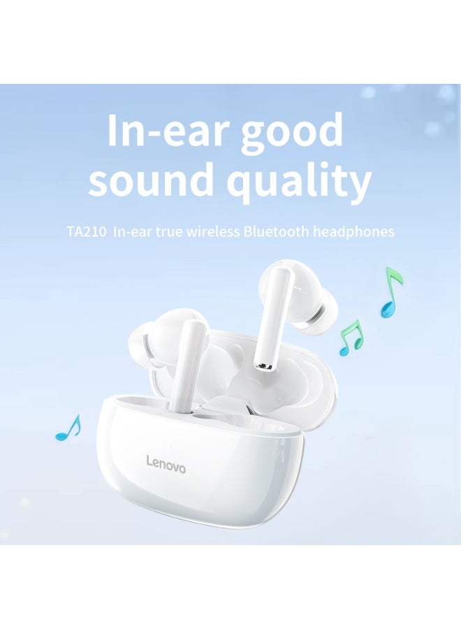 Lenovo TA210 In-Ear Wireless Earbuds, Bluetooth 5.4 Headphones, Active Noise Cancellation, USB-C Charging，13mm Drivers , Wireless Earbuds With Replacement Eartips Moon Rock White - Image 4