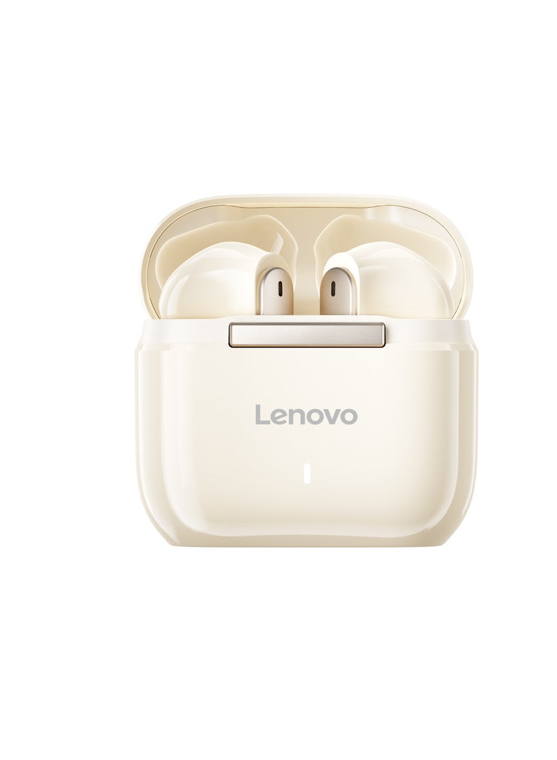 Lenovo TA100 Fashion Earbuds, Wireless Bluetooth 5.4 Earphone, Fine-grained Meets Futuristic, iOS & Android Moon Rock White - Image 1