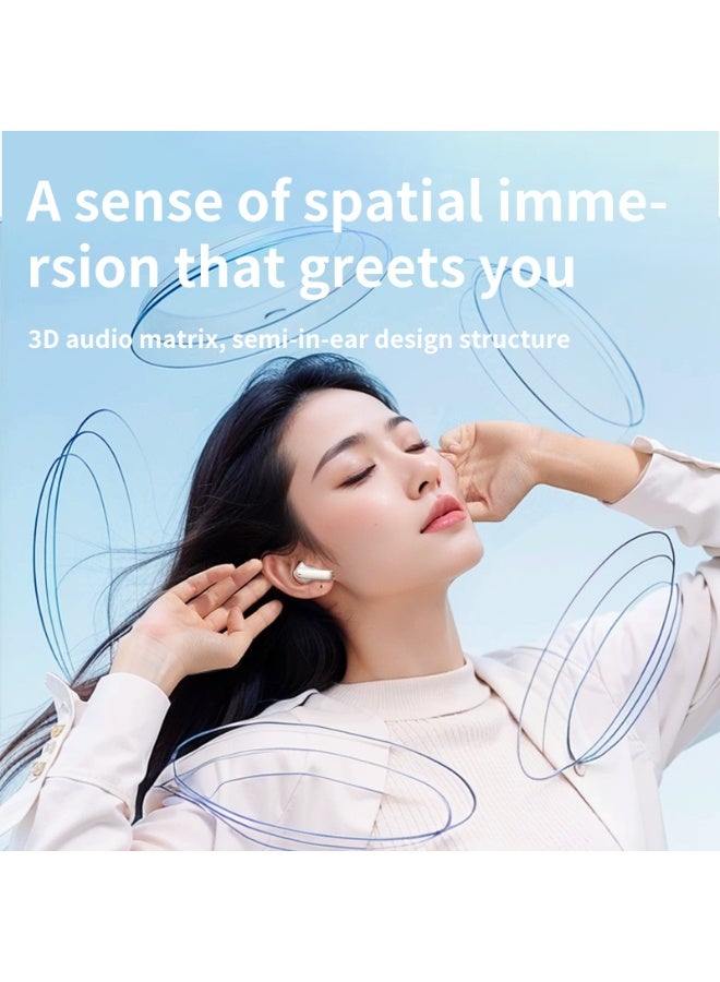 Lenovo TA100 Fashion Earbuds, Wireless Bluetooth 5.4 Earphone, Fine-grained Meets Futuristic, iOS & Android Moon Rock White - Image 4
