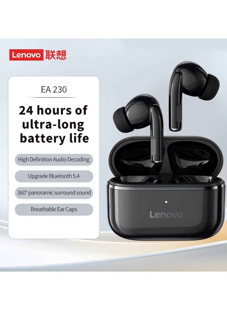 Lenovo EA230 In-Ear Wireless Earbuds, Bluetooth Headphones, Active Noise Cancellation, USB-C Charging，13mm Drivers , 24H Playtime, Wireless Earbuds With Replacement Eartips Black - Image 3