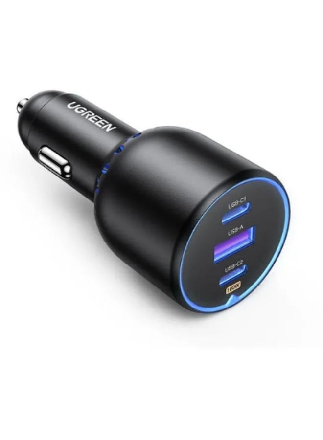 يو جرين UGREEN 2x USB-C + USB Car Charger 130W Black