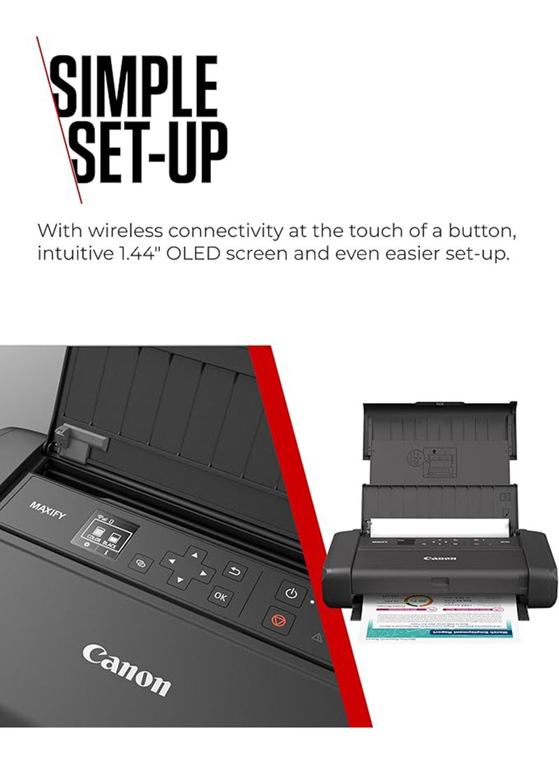 Canon MAXIFY BX110 Compact Printer - Wireless Printer with Rechargable Battery, Prints Up to A4 Size | Perfect for Home Office & Travel | Print via Laptop, PC or Smart Phone PRINT App black - Image 5