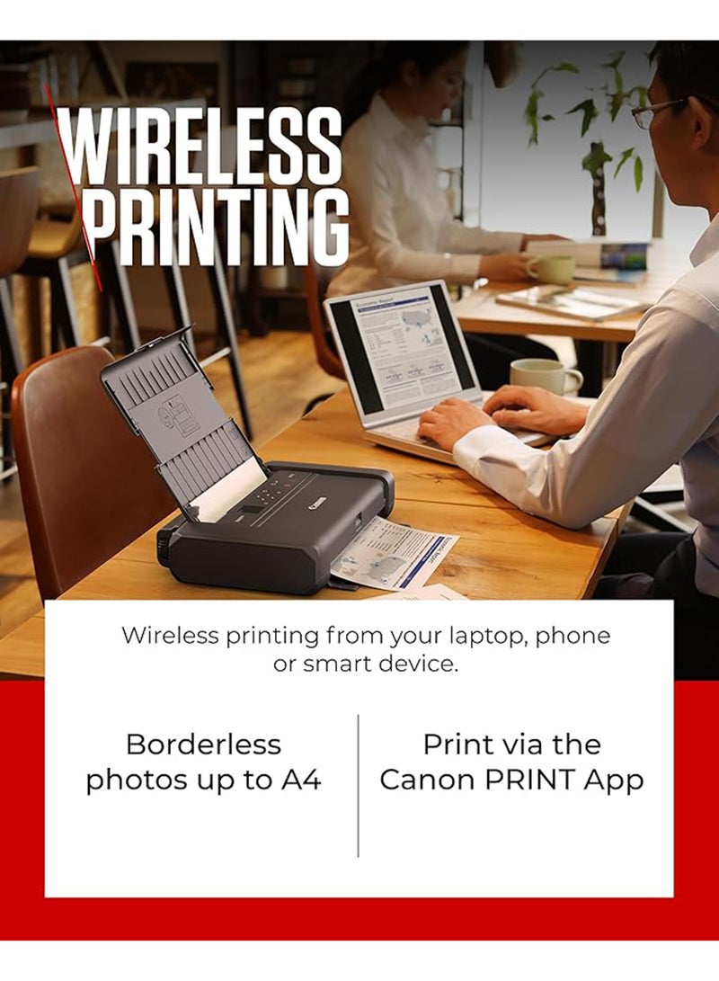 Canon MAXIFY BX110 Compact Printer - Wireless Printer with Rechargable Battery, Prints Up to A4 Size | Perfect for Home Office & Travel | Print via Laptop, PC or Smart Phone PRINT App black - Image 4