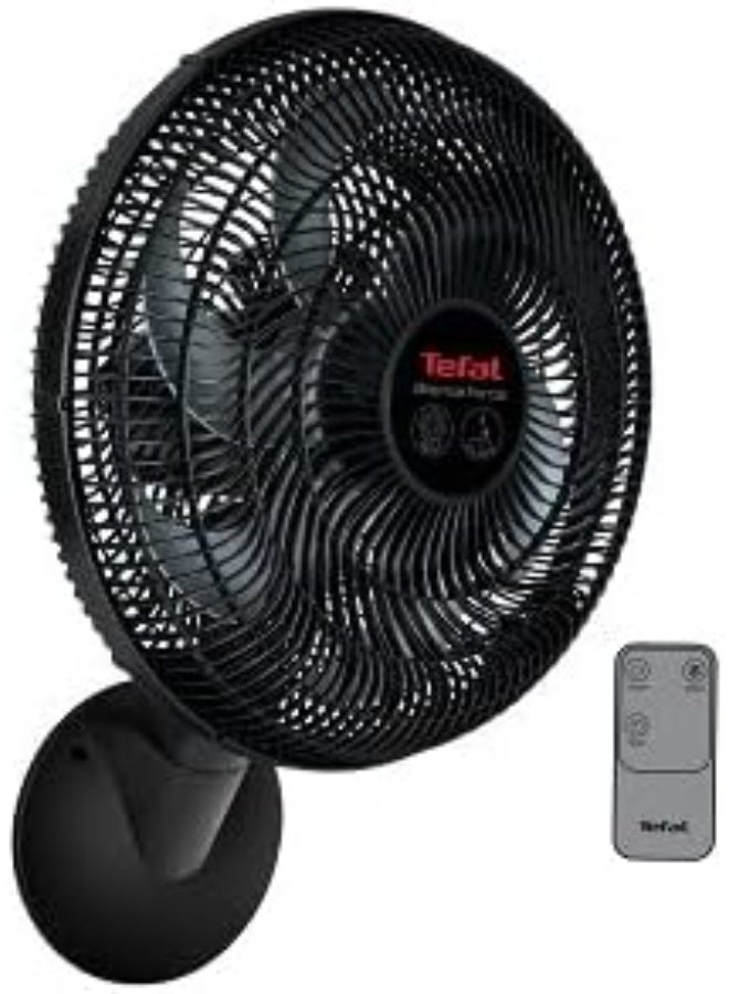 Tefal Silence Force Wall Fan With Remote Control, 16 Inch, 3 Speeds, 75 W VG4151EE Black - Image 2
