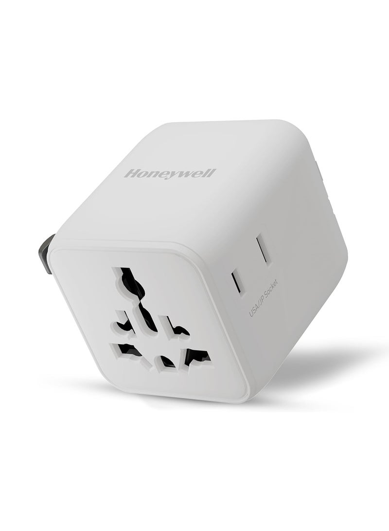 هوني ويل محول السفر العالمي الجديد، مقبس عالمي وأمريكي، يشحن جهازين في نفس الوقت، قابس عالمي للاتحاد الأوروبي، الولايات المتحدة، المملكة المتحدة والصين/أستراليا، حماية من الحمل الزائد والجهد الزائد، ضمان المصنع لمدة 3 سنوات - Image 1