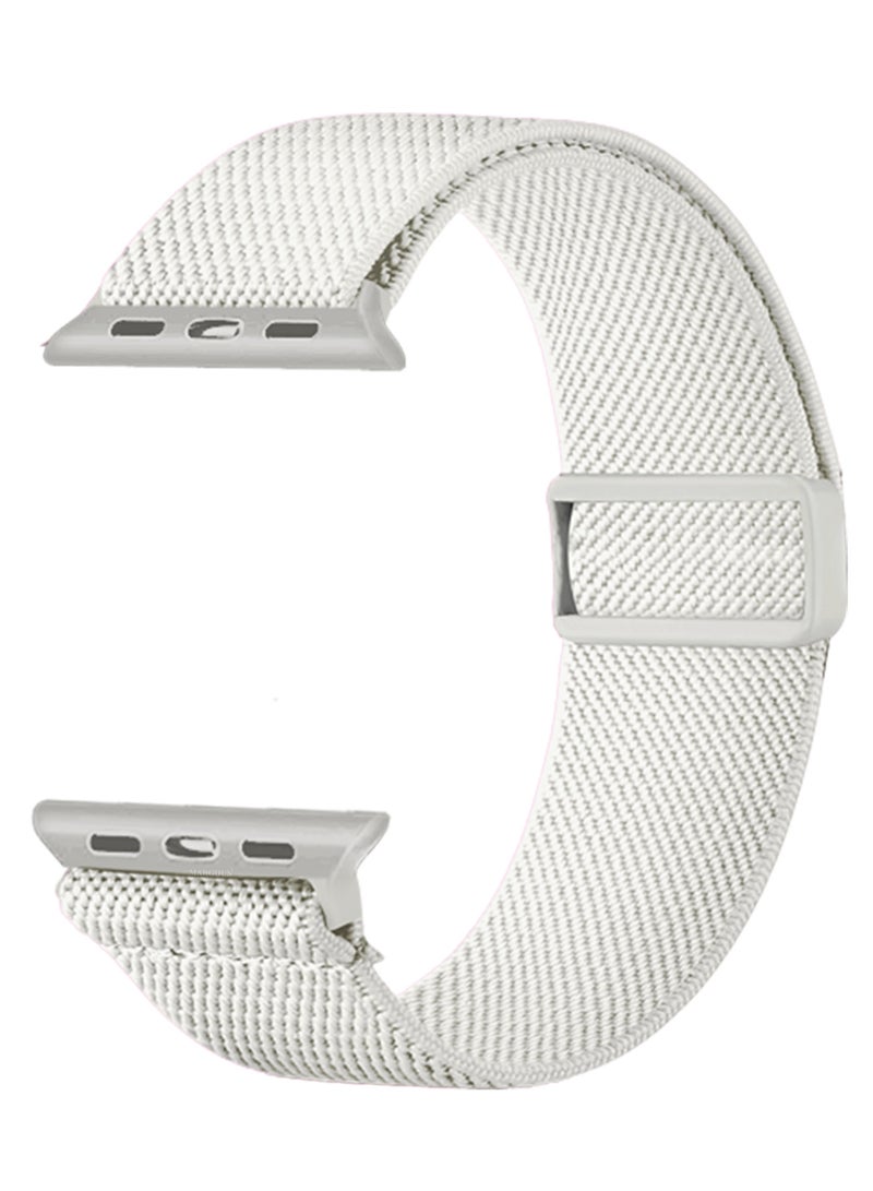 MARGOUN Magnetic Clasp Bands for Apple Watch 49mm 45mm 44mm 42mm (Series 1-3), Nylon Elastic Stretchy Strap Compatible with iWatch Series Ultra 10-1 - Light Beige - Image 1