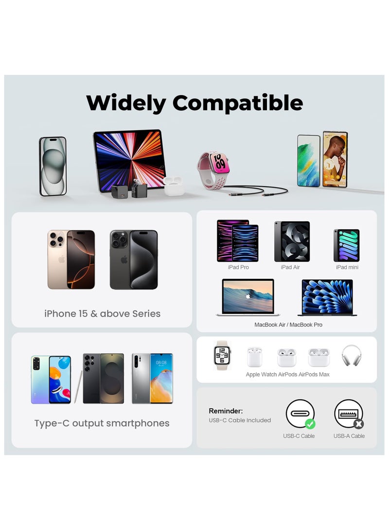 Philips Dual-Port 25W Fast Wall Charger, USB-C And USB-A, 3A Output, Smart Protection Technology, Universal Compatibility, 60W USB-C Cable Cord Included, Travel-Friendly For Smartphones And Tablets - White - Image 5