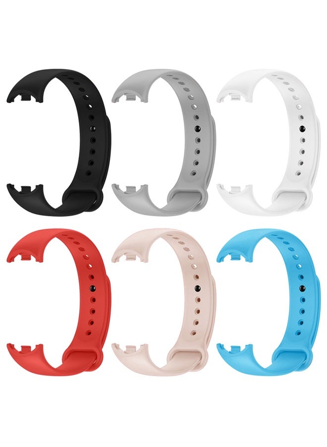 مارجون 6 Pack For Xiaomi Smart Band 8/9 Watch Bands Adjustable Comfortable Sport Replacement Strap for Xiaomi Mi Band 8/9 Wristband Bracelet Band for Women Men Multicolour Multicolour1 - Image 1