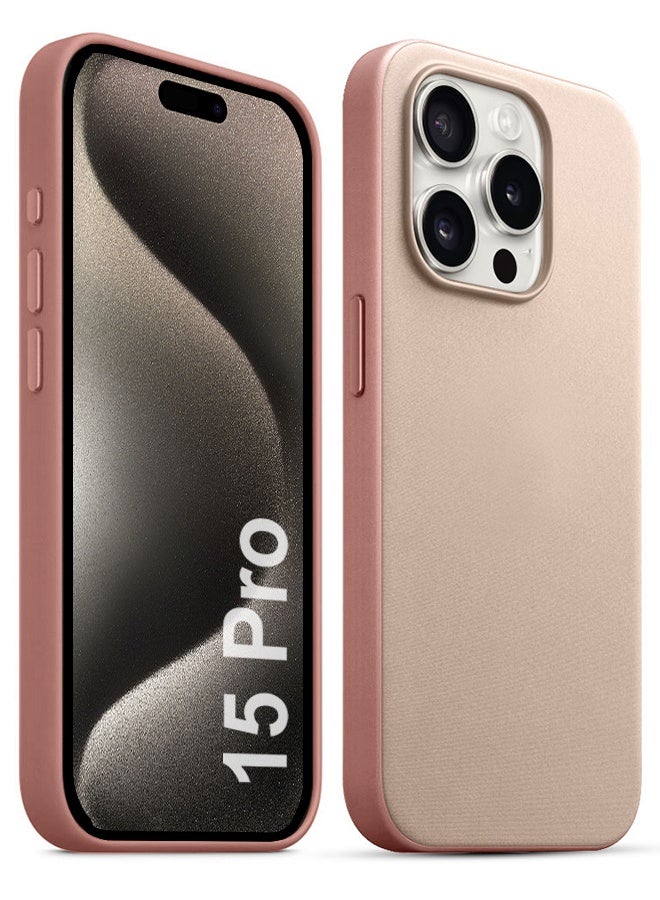 MARGOUN 2 Packs For iPhone 15 Pro Case and Screen Protector FineWoven Case with MagSafe Durable and Heavy Protection Pink pink - Image 2