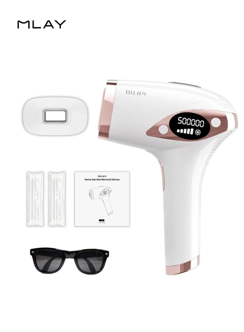 MLAY T4 Ice Cooling Laser Hair Removal Device, 500,000 Flashes/5 Energy Levels/Auto And Manual Modes, Permanent Painless IPL Laser Hair Removal Device for Arm Leg Armpit Bikini Line - Image 1