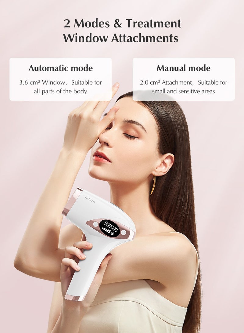 MLAY T4 Ice Cooling Laser Hair Removal Device, 500,000 Flashes/5 Energy Levels/Auto And Manual Modes, Permanent Painless IPL Laser Hair Removal Device for Arm Leg Armpit Bikini Line - Image 2