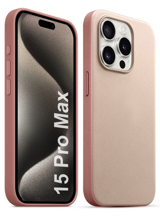 مارجون 2 Packs For iPhone 15 Pro Max Case and Screen Protector FineWoven Case with MagSafe Durable and Heavy Protection Pink pink - Image 2