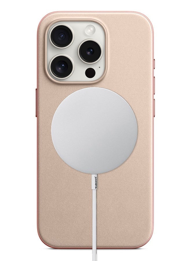 مارجون 2 Packs For iPhone 15 Pro Max Case and Screen Protector FineWoven Case with MagSafe Durable and Heavy Protection Pink pink - Image 3