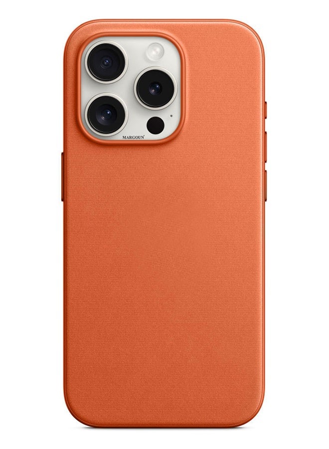 MARGOUN 3 Packs For iPhone 15 Pro Case and 2 Screen Protectors FineWoven Case with MagSafe Durable and Heavy Protection Orange orange - Image 4