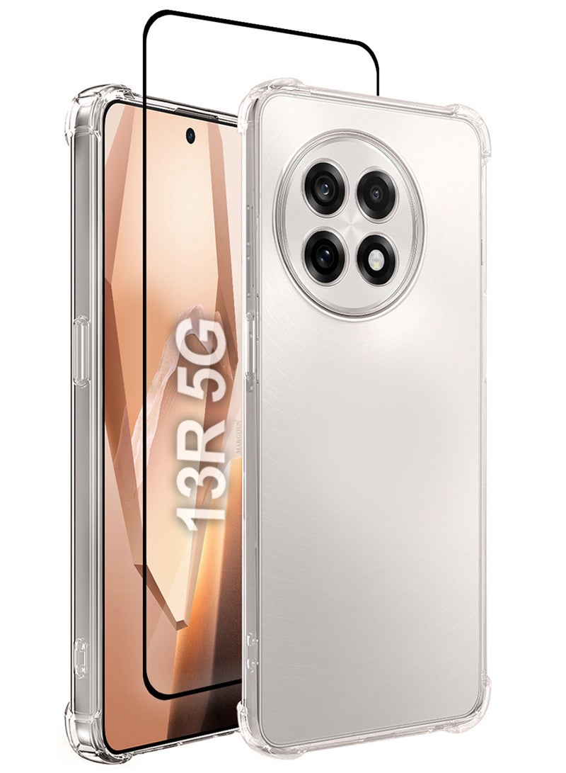 MARGOUN 2Packs TPU Gorilla Case Cover for OnePlus 13R 5G, Reinforced Corner Bumper Phoce Cover and Camera Protection Slim Fit Shockproof Flexible with Shockproof 3D Screen Protector - Clear Clear-2 - Image 1
