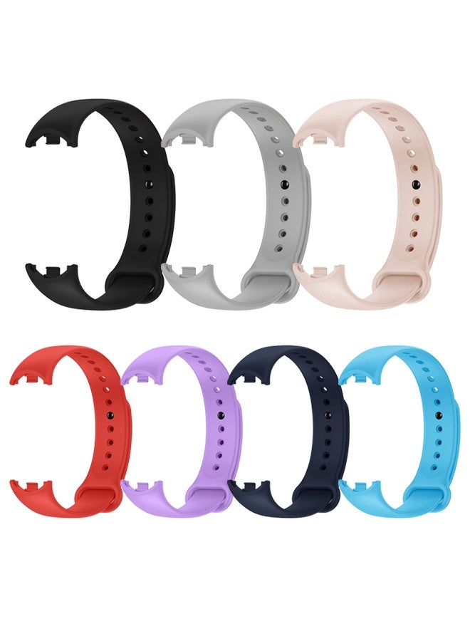 MARGOUN 7 Pack For Xiaomi Smart Band 8/9 Watch Bands Adjustable Comfortable Sport Replacement Strap for Xiaomi Mi Band 8/9 Wristband Bracelet Band for Women Men Multicolour Multicolour1 - Image 1