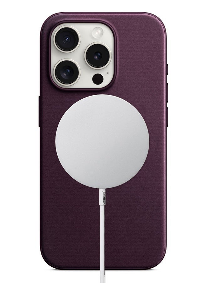 MARGOUN 3 Packs For iPhone 15 Pro Max Case and 2 Screen Protectors FineWoven Case with MagSafe Durable and Heavy Protection Cherry Cherry - Image 3