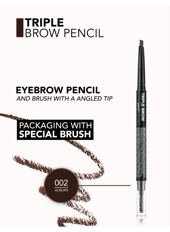 flormar Triple Brow Pencil 002 AUBURN - Image 5