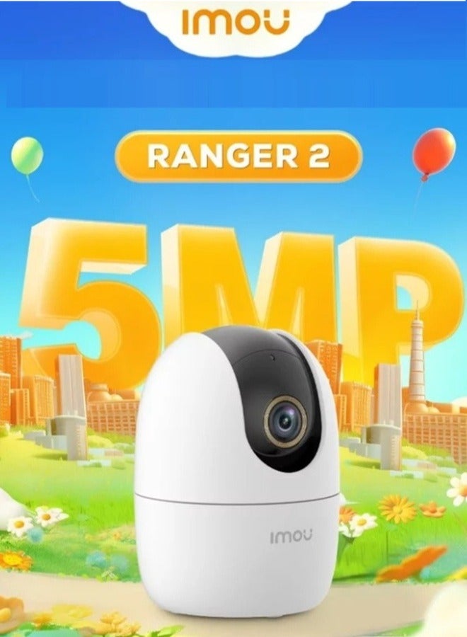 IMOU 3K FHD 360 Degree Security Camera (White), Supports Up to 256GB SD Card, WiFi and Ethernet Connection, Alexa Google Assistant, Human Detection, Night Vision Ranger2 5MP  - Image 3