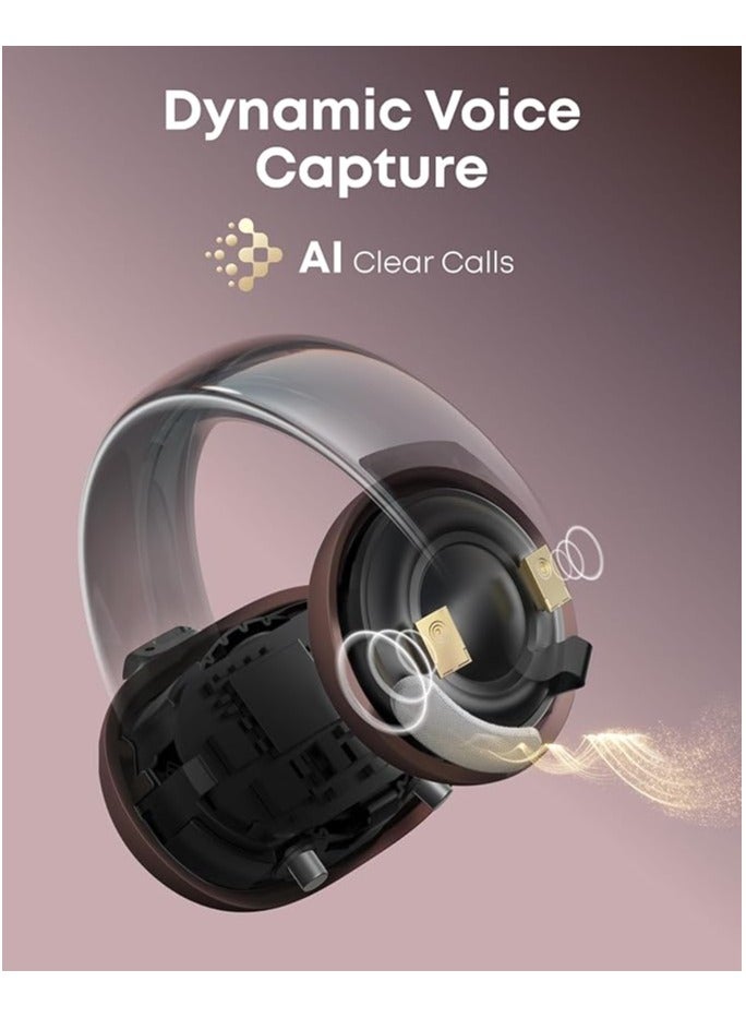 Soundcore AeroClip by Anker, Open-Ear Earbuds, Clip-On Headphones, Adaptive Comfort, Clear Calls with 4 Mics and AI, Stable Fit, 12mm Drivers for Powerful Bass, Hi-Res, Open-Ring Design Pink  - Image 3