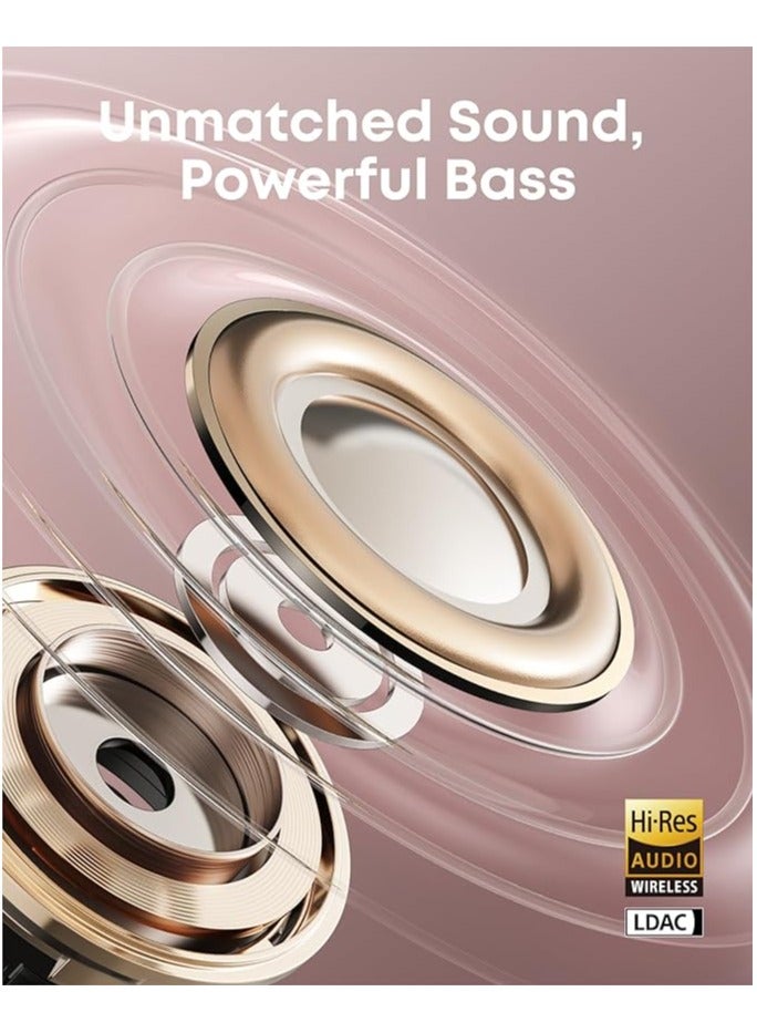 Soundcore AeroClip by Anker, Open-Ear Earbuds, Clip-On Headphones, Adaptive Comfort, Clear Calls with 4 Mics and AI, Stable Fit, 12mm Drivers for Powerful Bass, Hi-Res, Open-Ring Design Pink  - Image 4