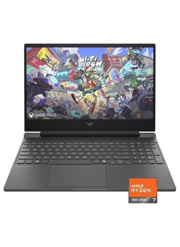 HP Victus 15-fb3093dx Laptop With 15.6-Inch FHD IPS 144Hz Display, AMD Ryzen 7 -7445HS Processor/16GB RAM/512GB SSD/6GB NVIDIA GeForce RTX 4050 Graphics/Windows 11/ English Mica Silver - Image 1