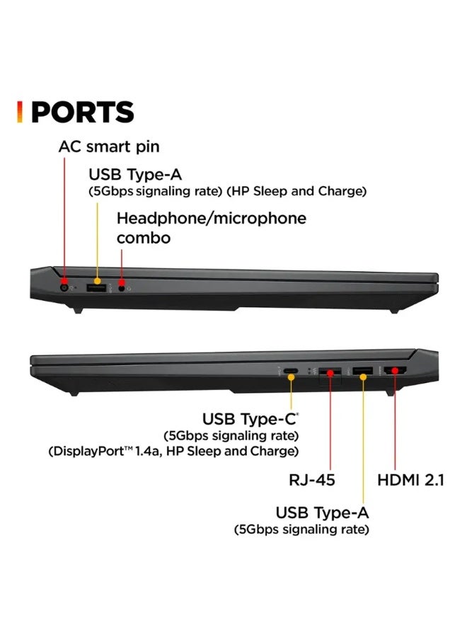 HP Victus 15-fb3093dx Laptop With 15.6-Inch FHD IPS 144Hz Display, AMD Ryzen 7 -7445HS Processor/16GB RAM/512GB SSD/6GB NVIDIA GeForce RTX 4050 Graphics/Windows 11/ English Mica Silver - Image 5