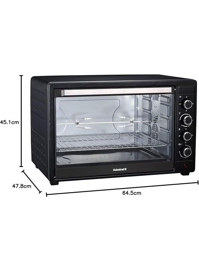 Admiral 75L Electric Oven with Convection, Rotisserie & Interior Lamp – Model ADEO75NBSCP 75 L 2800 W ADEO75NBSCP Black - Image 2