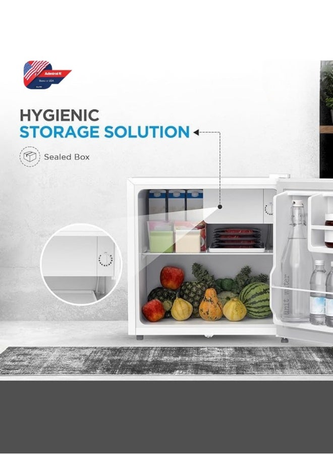 Admiral ADSD55MWP Single Door Compact Refrigerator – 55L Gross Capacity, Space-Saving Mini Fridge, Lock & Key for Security, Eco Friendly, Low Noise, Ideal for Bedrooms, Offices, Hotels & Dorm Rooms – White ADSD55MWP White - Image 4