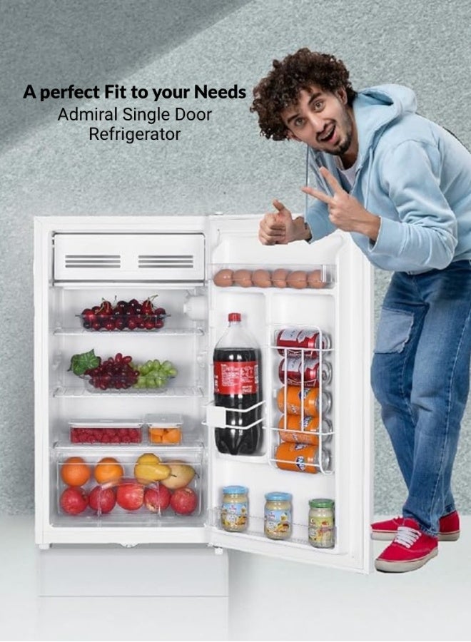 Admiral ADSD55MWP Single Door Compact Refrigerator – 55L Gross Capacity, Space-Saving Mini Fridge, Lock & Key for Security, Eco Friendly, Low Noise, Ideal for Bedrooms, Offices, Hotels & Dorm Rooms – White ADSD55MWP White - Image 5