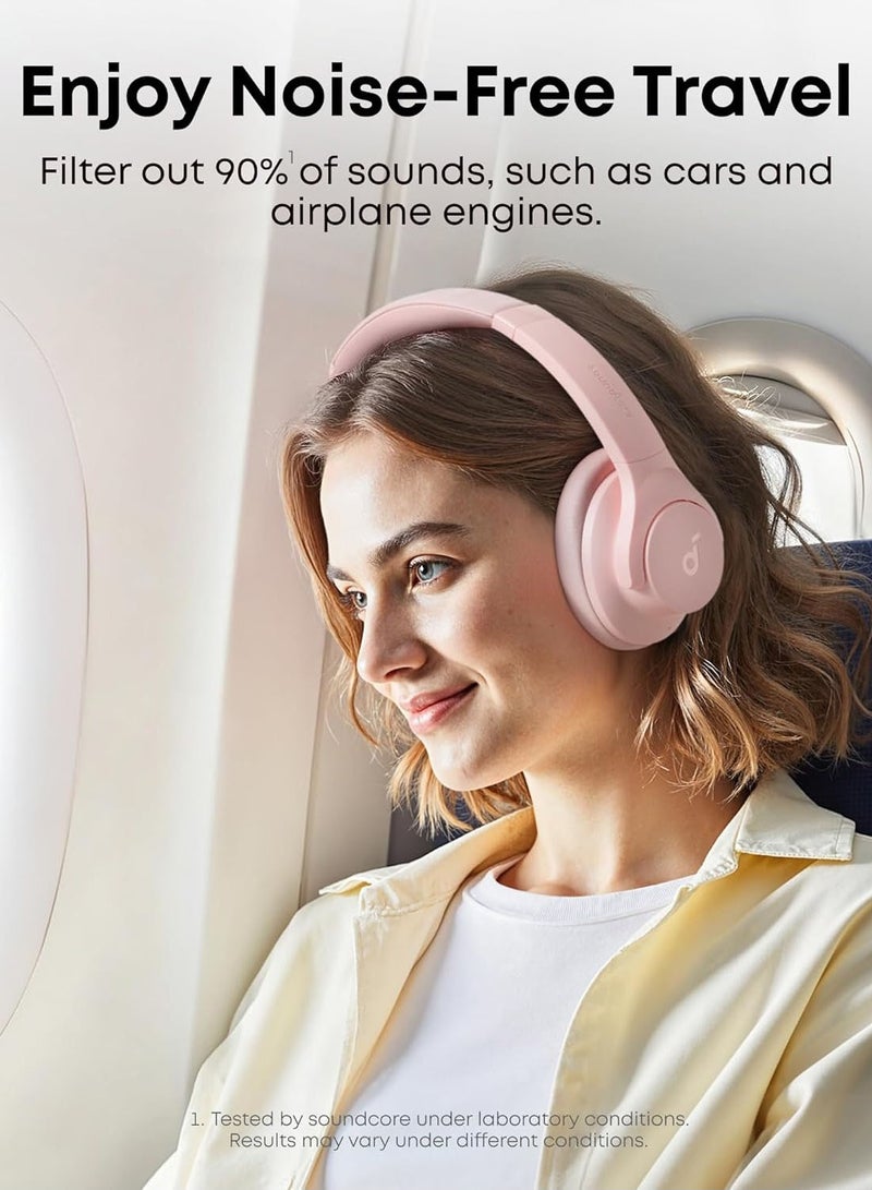 ساوند كور سماعات أنكر Q20i الهجينة لإلغاء الضوضاء النشطة، لاسلكية فوق الأذن بلوتوث، 40 ساعة من وقت التشغيل الطويل مع إلغاء الضوضاء، صوت عالي الدقة، باس قوي، تخصيص عبر تطبيق، وضع الشفافية - Image 3