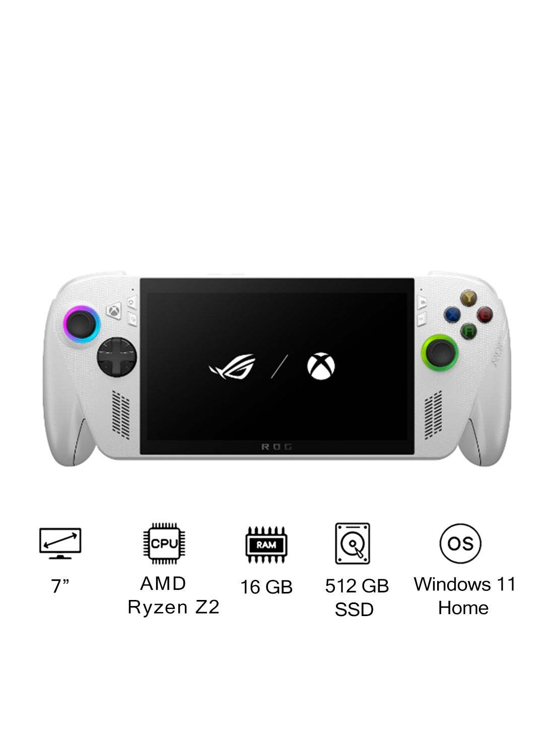 ROG ALLY XBOX Gaming Console With 7 Inch Full HD (1920X1080) Display 120Hz, AMD Ryzen Z2 A Processor/16GB RAM DDR5/512GB SSD/AMD Radeon Graphics/Windows 11 Home/Dolby Speaker TYPE C & Finger Print Sensor/ White