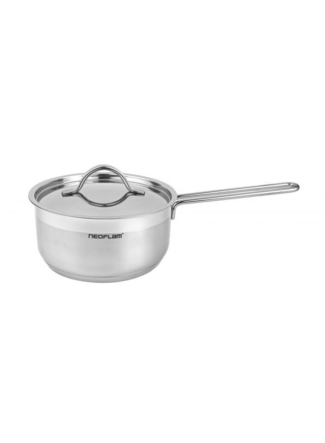 نيو فلام Neoflam Stainless Steel Sauce Pan 18cm – Induction Compatible – Silver