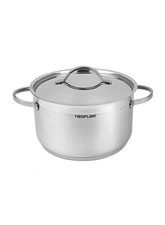 نيو فلام Neoflam Stainless Steel Pot 22cm – Induction Compatible – Silver