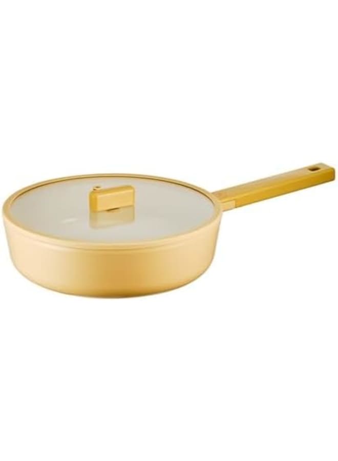 نيو فلام Neoflam Mini Yellow Wok 24cm With Glass Lid (Suitable For Induction) Yellow