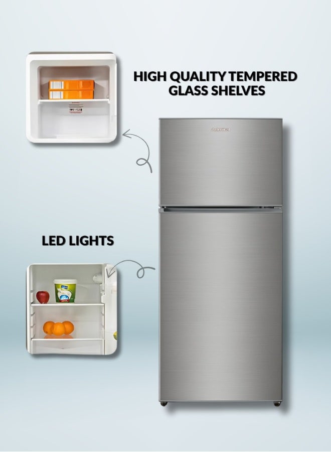 Admiral ADTM45HSP Double Door Top Mount Refrigerator – 450L Gross Capacity, Stainless Steel Finish, Frost-Free Cooling, Adjustable Shelves, Humidity-Control Crisper, Energy Efficient Compressor, Low Noise Operation – Ideal for Large Families – Silver ADTM45HSP Silver - Image 4